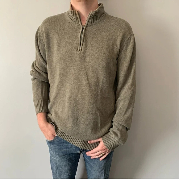 🌟HOST PICK🌟 Eddie Bauer Mens Quarter-Zip Knit Sweater  Size TXL - Picture 1 of 9
